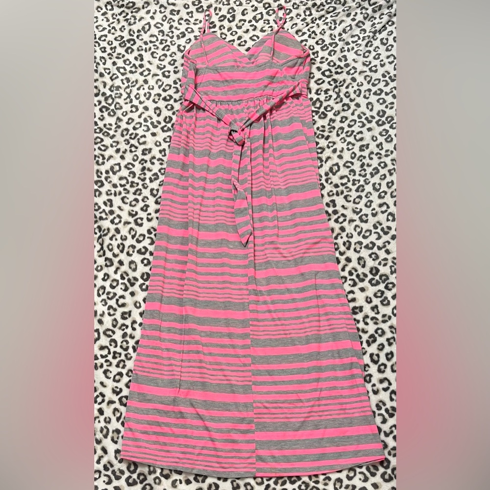 No Boundaries Pink and Gray Striped Maxi Dress - Picture 5 of 9